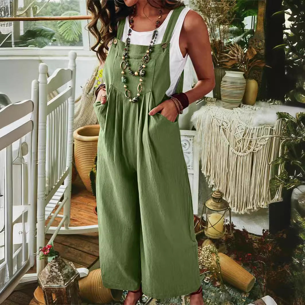 Dames combinaison décontractée avec jambes larges et poches Chic und Stil