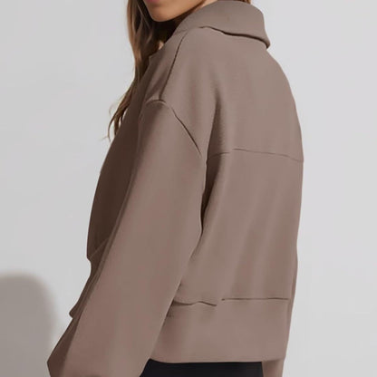 Pull-over zippé sportif pour femmes avec col montant Chic und Stil