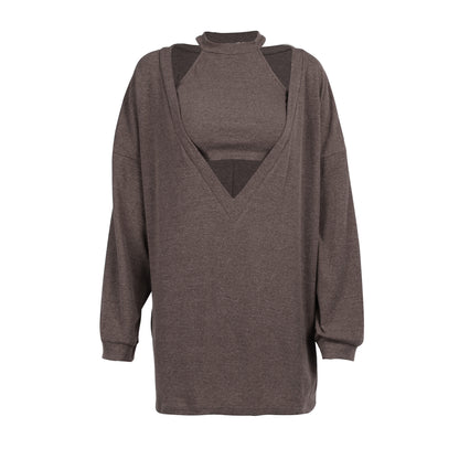 Dames Ensemble Crop Découpe Élégant Chic und Stil