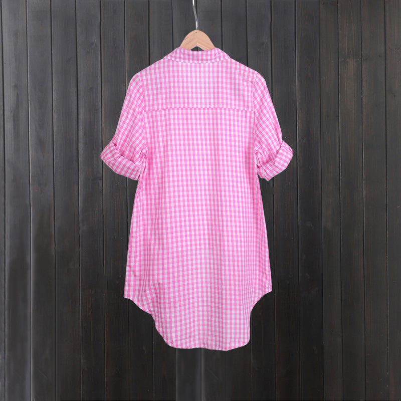 Robe chemise à carreaux de loisirs pour femmes Chic und Stil