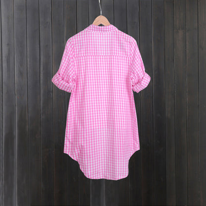 Robe chemise à carreaux de loisirs pour femmes Chic und Stil