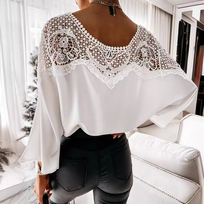 Dames Élégante blouse avec partie en dentelle Chic und Stil