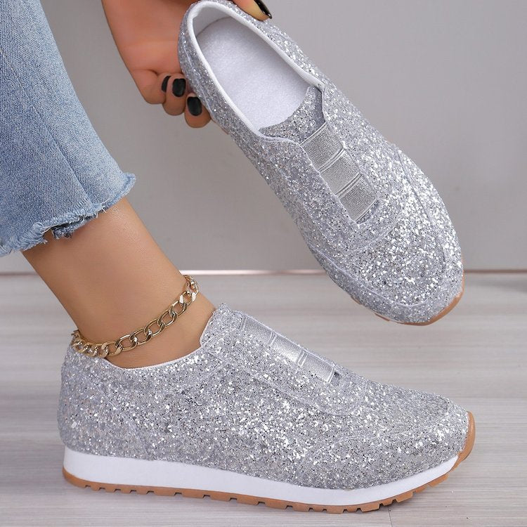Baskets à Enfiler Brillantes Chic und Stil pour Femmes