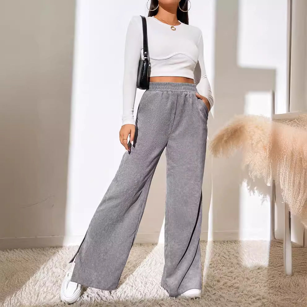 Chic and Style fine shoemaking women’s palazzo pants with side slits