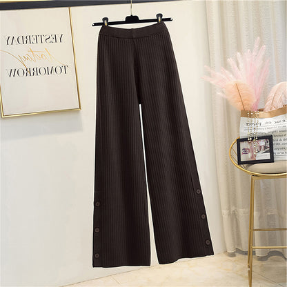 Pleated palazzo pants for women with button details Chic and Style