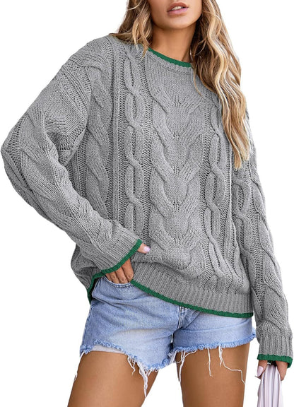 Pull en tricot pour femmes avec un motif de tresse épais Chic und Stil