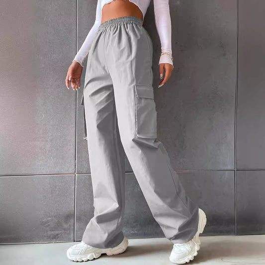 Pantalon cargo pour femmes avec poches latérales et taille élastique Chic und Stil