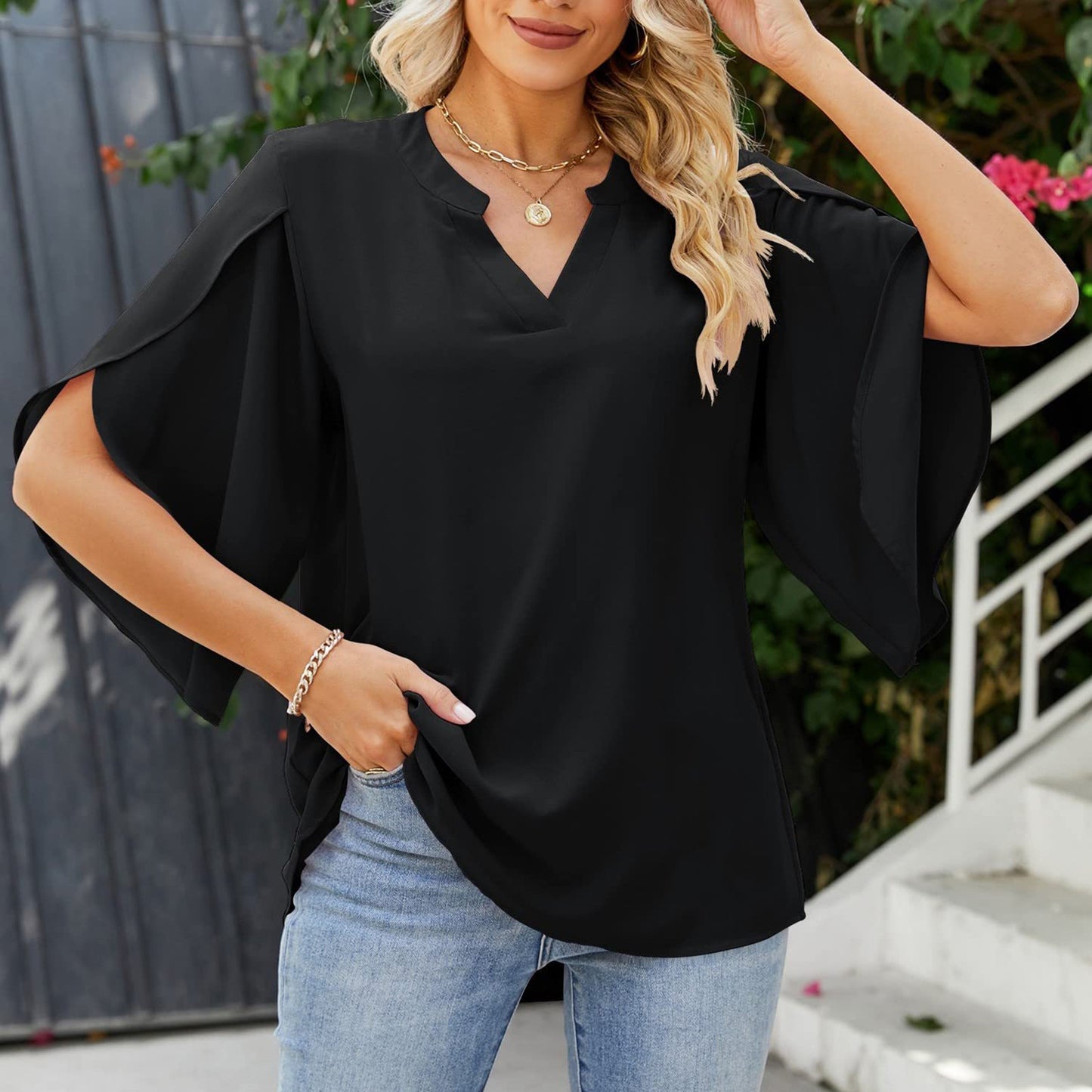 Blouse fluide élégante pour femmes Chic und Stil