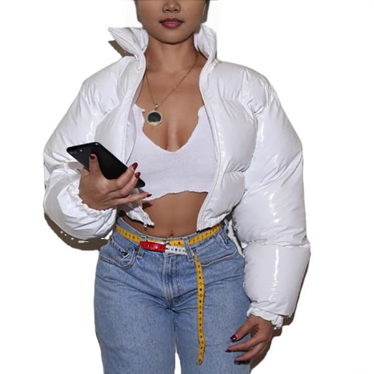 Dames Doudoune courte brillante Chic und Stil