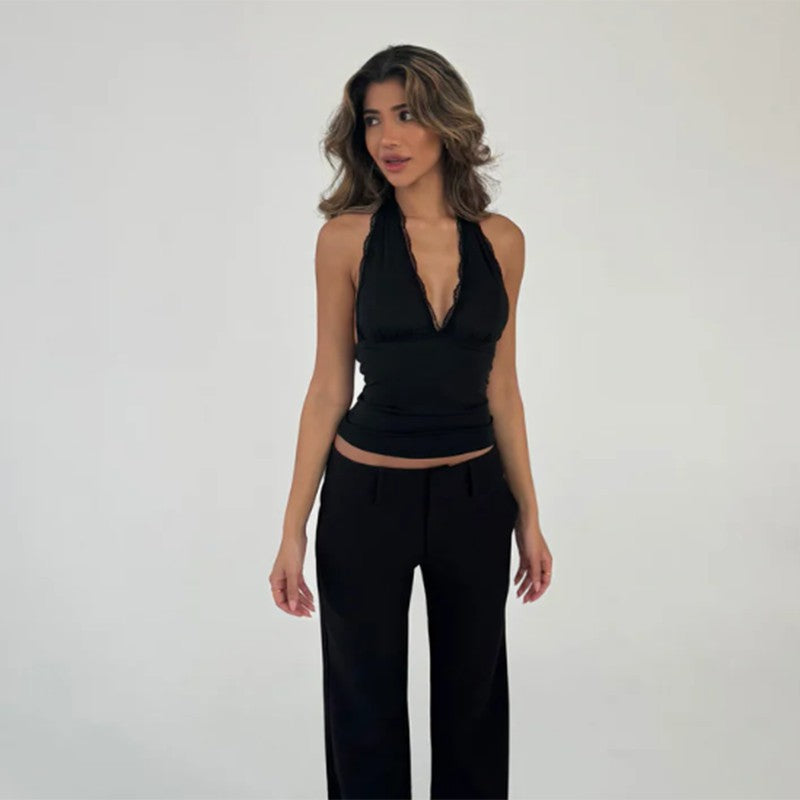 Top dos nu à dentelle pour femmes Chic und Stil