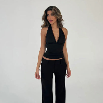 Top dos nu à dentelle pour femmes Chic und Stil