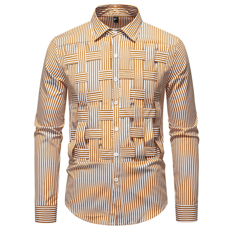 Chemise à manches longues pour hommes avec un motif rayé moderne et une structure innovante Chic und Stil