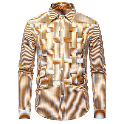 Chemise à manches longues pour hommes avec un motif rayé moderne et une structure innovante Chic und Stil
