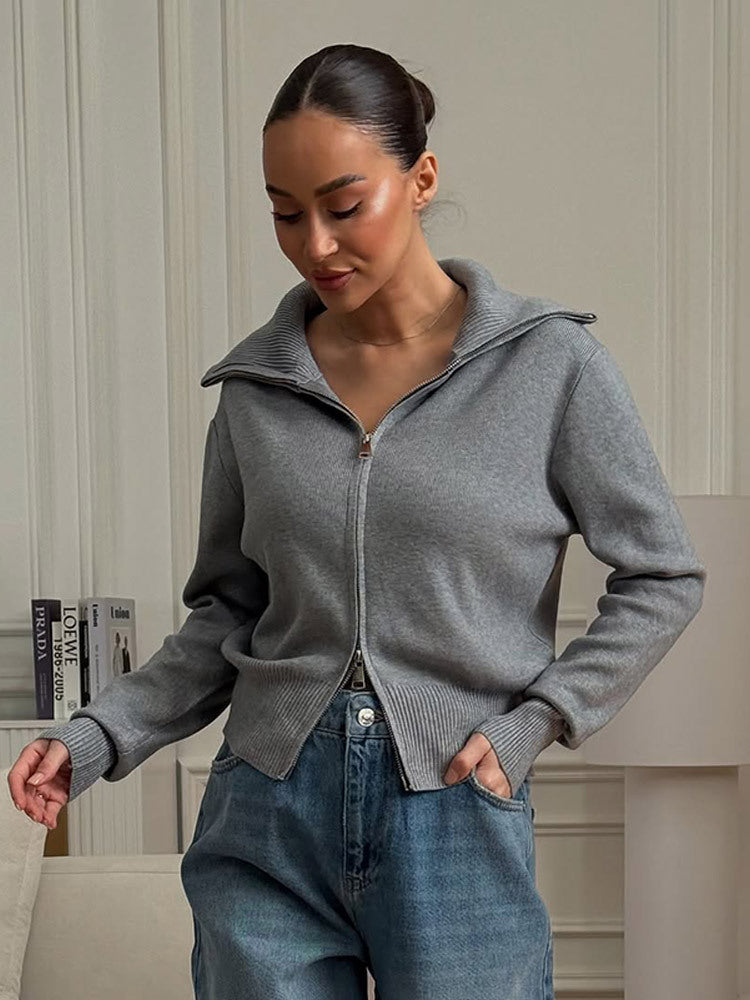 Dames confortable cardigan à fermeture éclair Chic und Stil