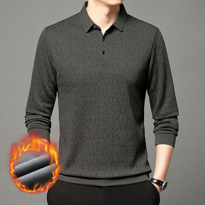 Chemise polo à manches longues pour hommes avec design texturé et tissu régulateur d'humidité Chic und Stil