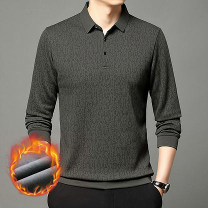 Chemise polo à manches longues pour hommes avec design texturé et tissu régulateur d'humidité Chic und Stil