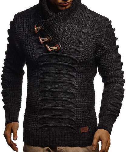 Pull en grosse maille pour homme avec col châle innovant et design rustique Chic und Stil