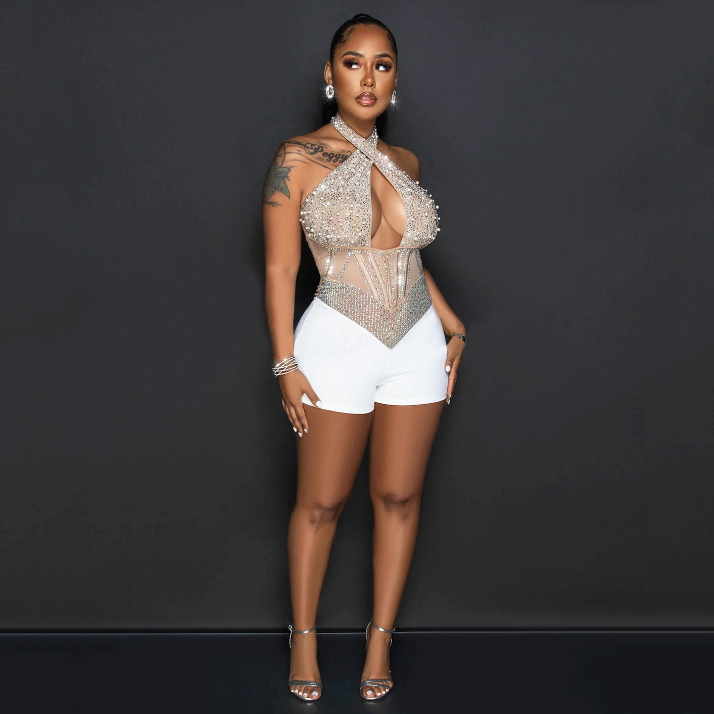 Dames Jumpsuit Découpé Décoré Chic und Stil