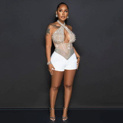 Dames Jumpsuit Découpé Décoré Chic und Stil