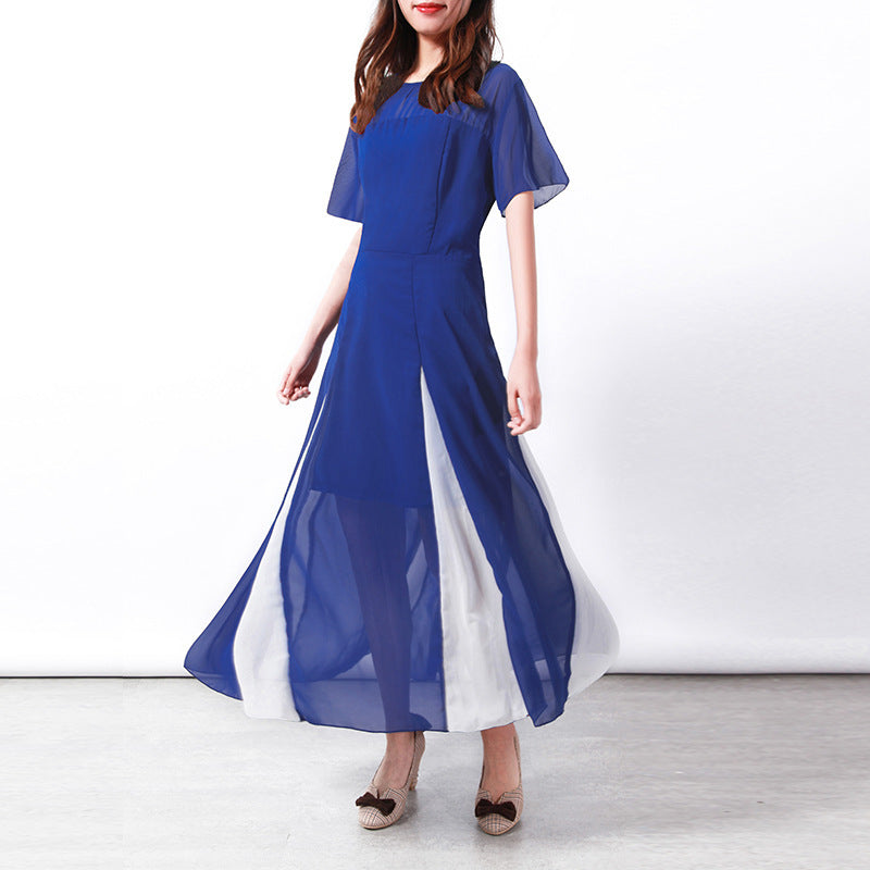 Robe maxi à manches longues transparentes et fente latérale Chic und Stil