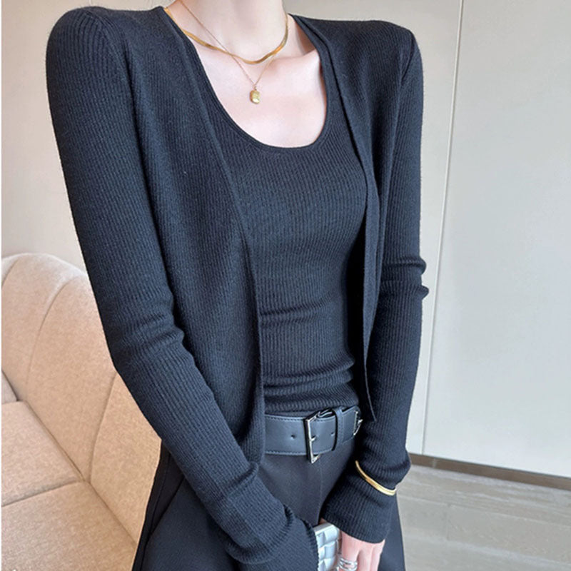 Dames cardigan léger et décontracté avec une fine structure en rib Chic und Stil