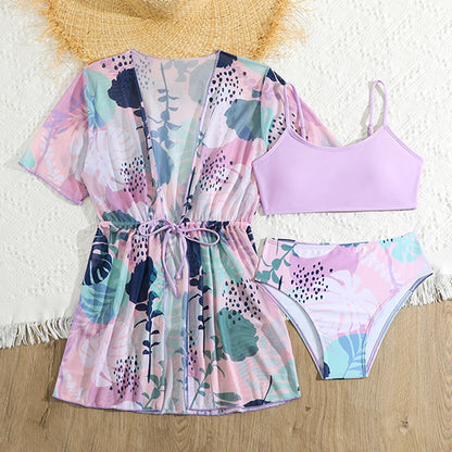 Dames Ensemble de Maillot de Bain Tropical à Trois Pièces Chic und Stil