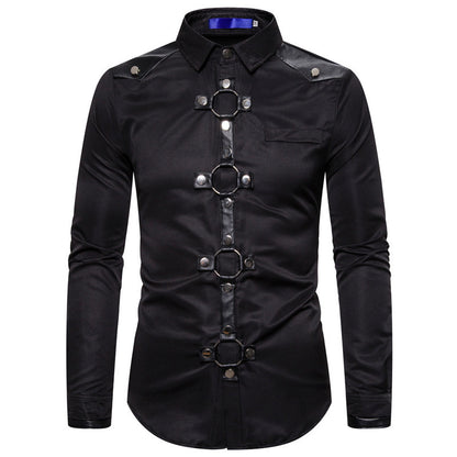 Chemise de designer pour hommes avec garniture en plastique élégante et détails contrastants Chic und Stil