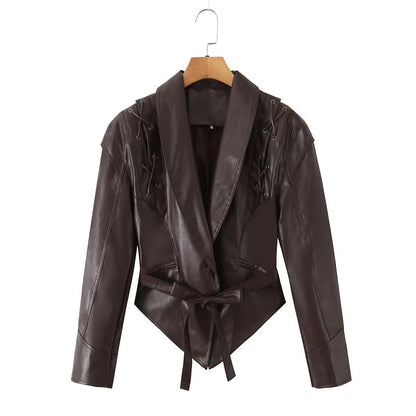 Blazer en cuir designer pour femmes Chic und Stil
