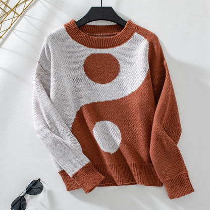 Pull femme à motif Yin-Yang modeste Chic und Stil