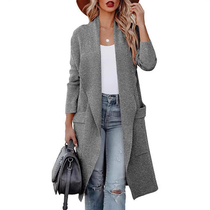 Dames Cardigan à manches longues tendance avec poches pratiques Chic und Stil
