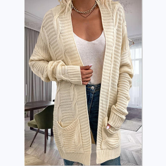 Cardigan en tricot pour femmes avec un design structuré et de grandes poches Chic und Stil
