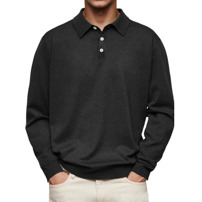Men's long sleeve polo in soft cotton blend Chic und Stil