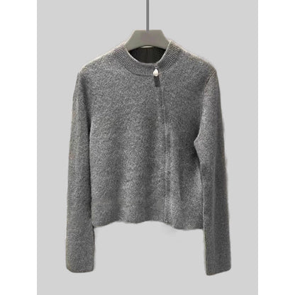 Pull en maille zippé à col haut pour femmes Chic und Stil