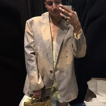 Dames Blazer Oversized avec un dégradé de couleurs artistique Chic und Stil