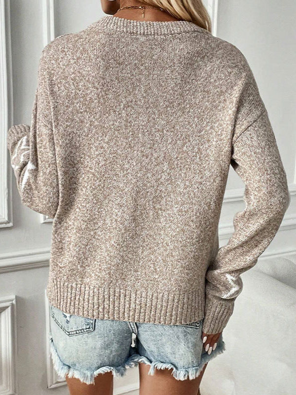 Pull-over en tricot pour dames avec motifs d'étoiles et coupe ample Chic und Stil
