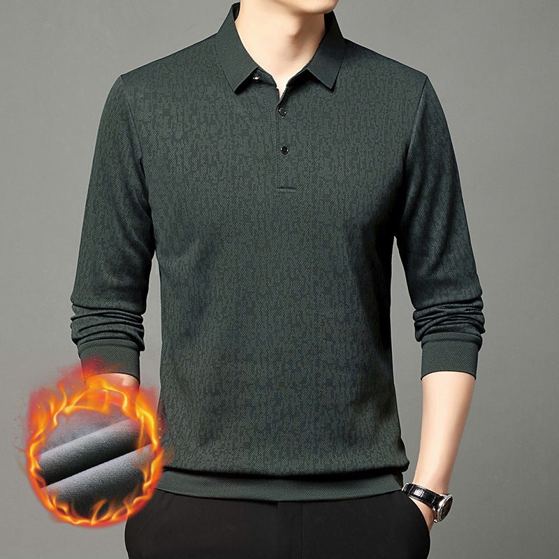 Chemise polo à manches longues pour hommes avec design texturé et tissu régulateur d'humidité Chic und Stil