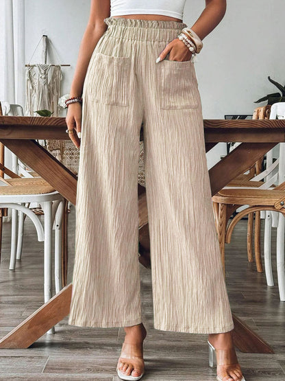 Casual and lightweight palazzo pants for women with elastic waistband and practical pockets Chic and Style