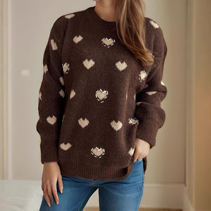 Pull femme en tricot douillet avec design en forme de cœur et matériau doux Chic und Stil