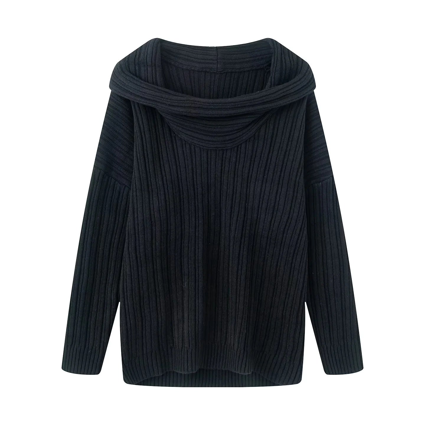 Pull-over en tricot décontracté pour femmes avec un col roulé large et une structure en côtes Chic und Stil