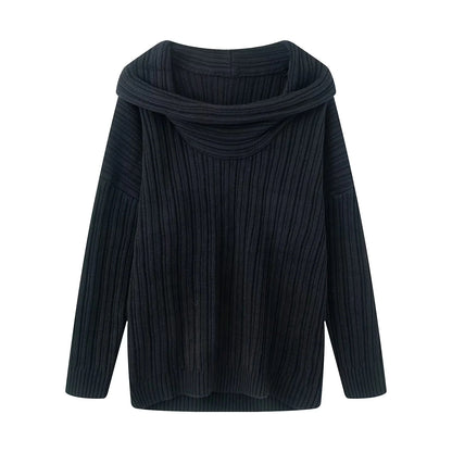 Pull-over en tricot décontracté pour femmes avec un col roulé large et une structure en côtes Chic und Stil
