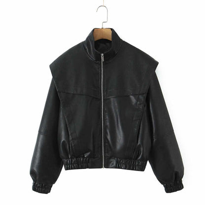 Dames en simili cuir Garde-robe avec des manches volumineuses Chic und Stil