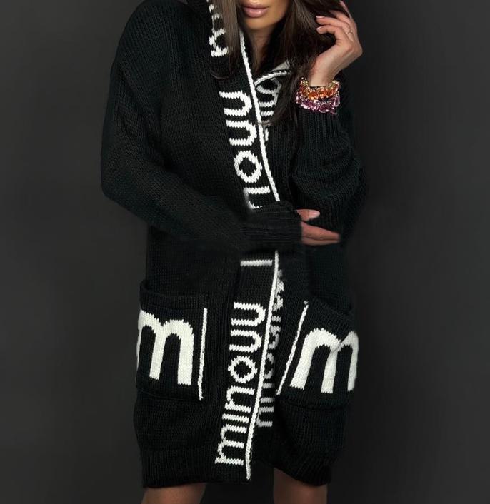 Dames confortable Cardigan à capuche Chic und Stil