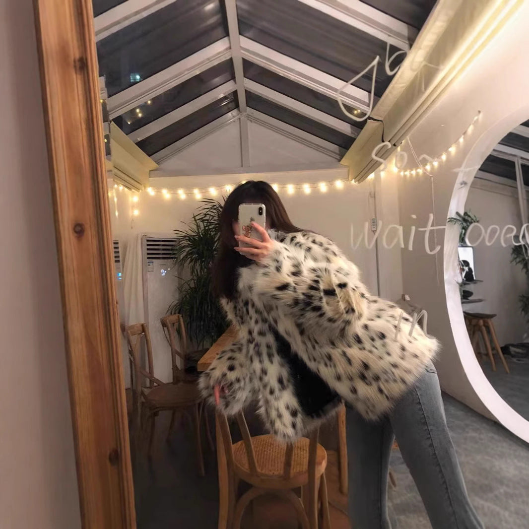 Dames Fluffy Fausse fourrure Veste Chic und Stil