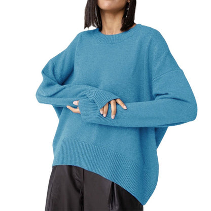 Dames pull-over surdimensionné avec un joli motif en tricot et de larges bords Chic und Stil