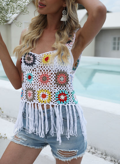 Top à franges en crochet pour dames Chic und Stil