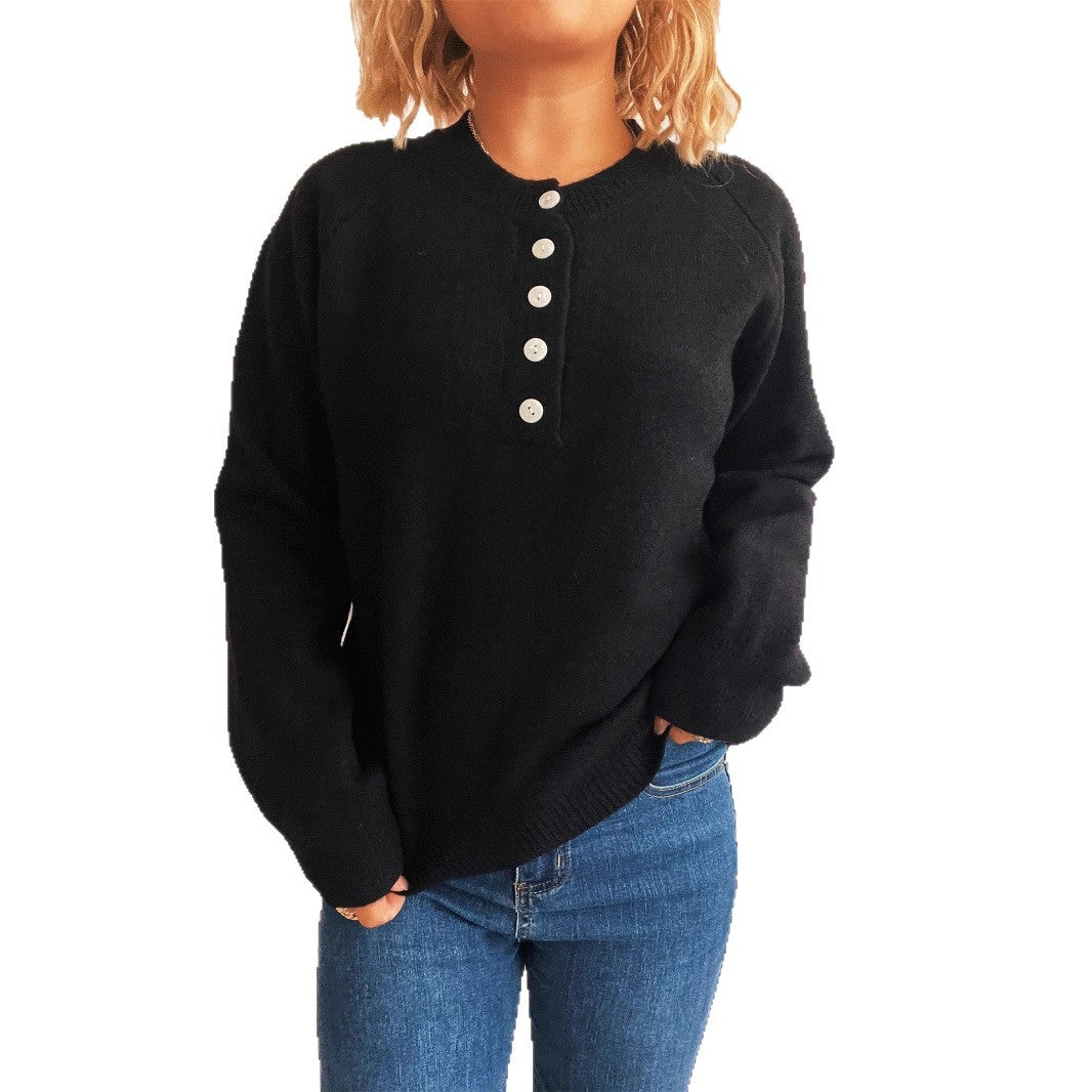 Pull en tricot confortable pour femmes avec détails de boutons Chic und Stil