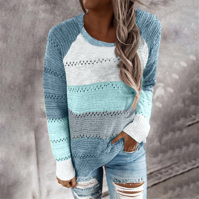 Pull en tricot léger à rayures pour femmes Chic und Stil