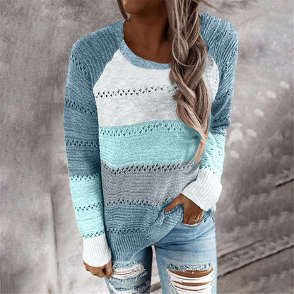 Pull en tricot léger à rayures pour femmes Chic und Stil