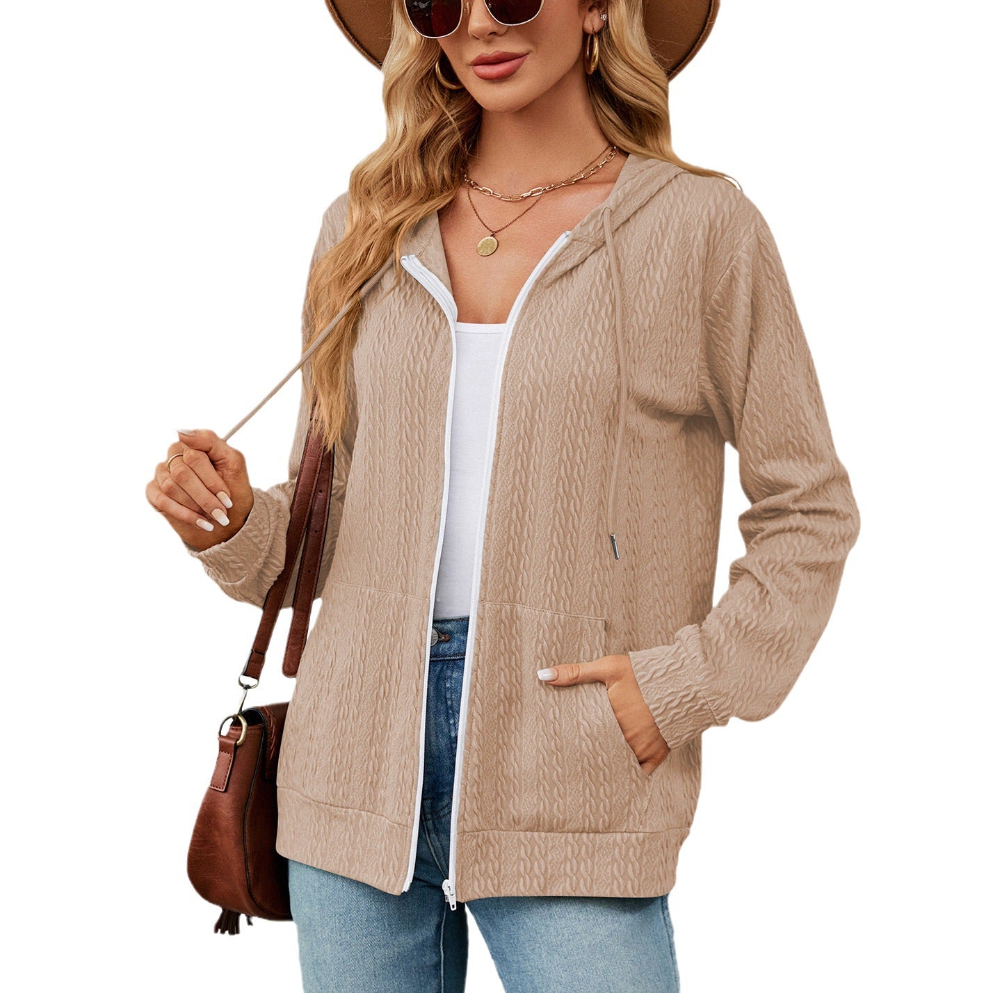 Dame cardigan avec col haut et design polyvalent Chic und Stil