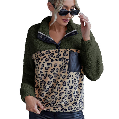 Femme Pull en polaire douillet avec détails en suède Chic und Stil